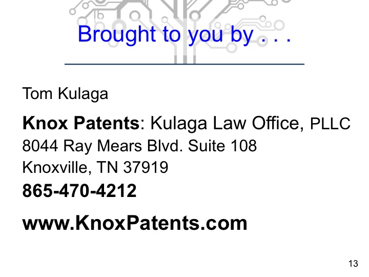 CodeStock 2015 info slide for Tom Kulaga's IP presentation